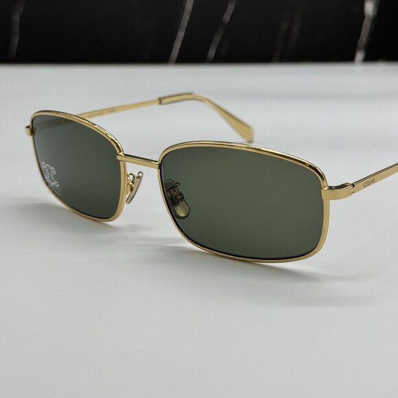 NEW CELINE CL40285U 30N SQUARE GOLD GREEN SUNGLASSES WOMEN CELINE - Picture 8 of 11